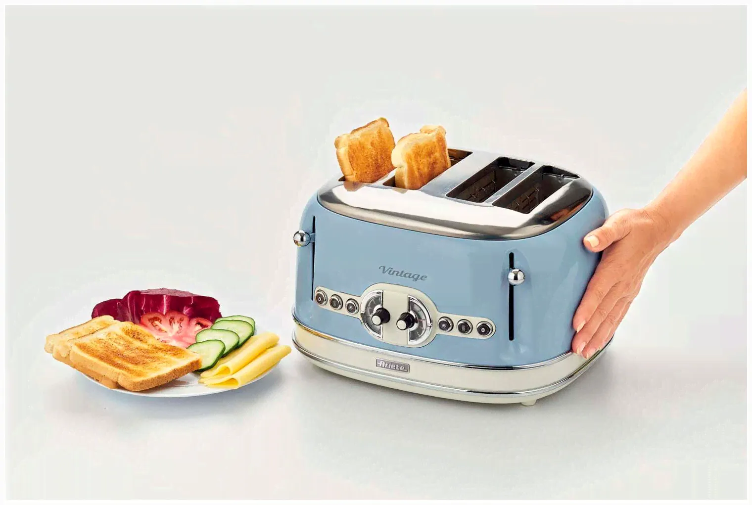 Ariete Тостер Ariete Vintage 156/05 Б0026719 голубой тостер-0