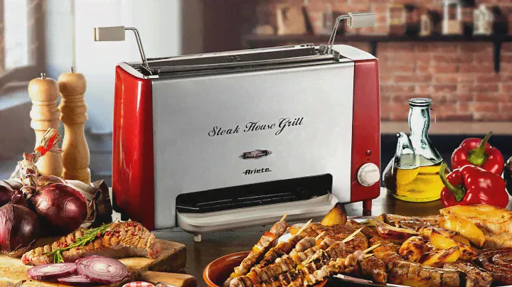 Steak House Grill - Griglia Elettrica Verticale - Party Time Ariete - Griglia Senza Fumo né Odori