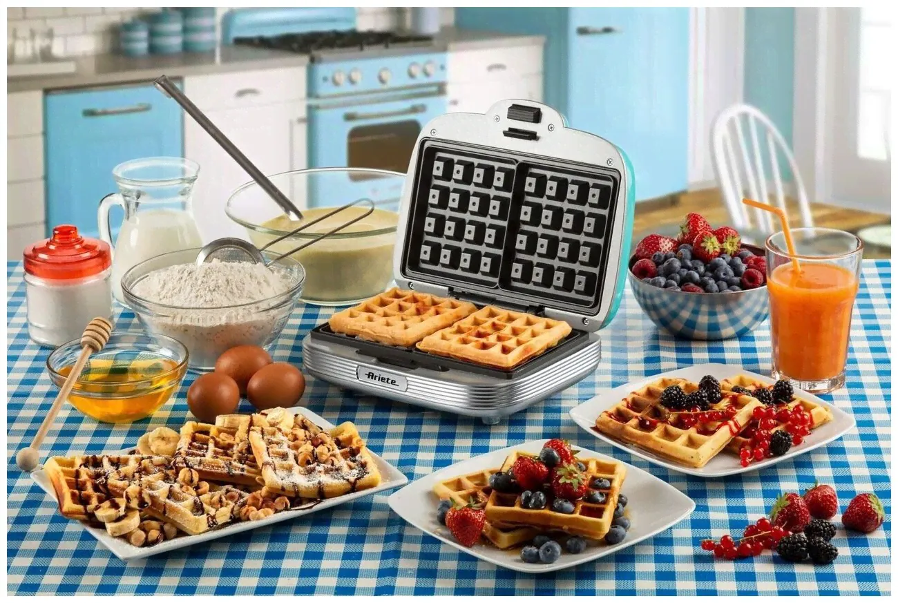 Smeg Вафельница Ariete PARTY TIME 1973/01 Б0050938 бирюзовый тостеры, бутербродницы и вафельницы в Санкт-Петербург-1